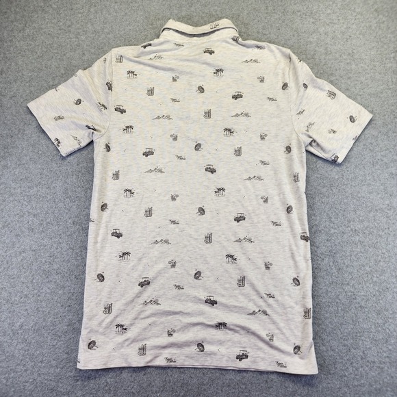 Travis Mathew Polo Mens M Shirt Tropical Golf‎ Cart Beer Cocktail All Over Print - Picture 3 of 8